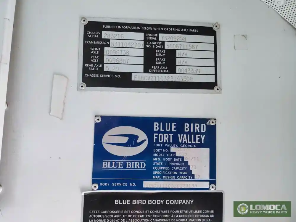 2012 Blue Bird BB Conventional - Lomoca Heavy Truck Parts